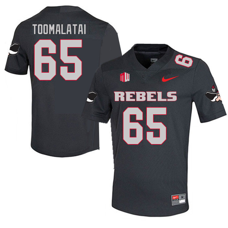Men #65 London Toomalatai UNLV Rebels College Football Jerseys Sale-Charcoal